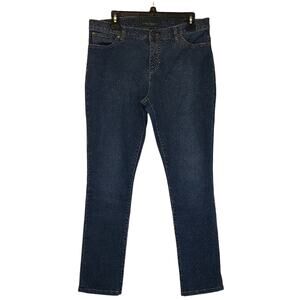 LRL Ralph Lauren Size 14 Blue Straight Leg Jeans Modern Fit Blue Fabric Design